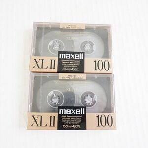 Lot of 2 Maxell XLII 100 High Bias Type II Audio Cassette Tapes Sealed Japan